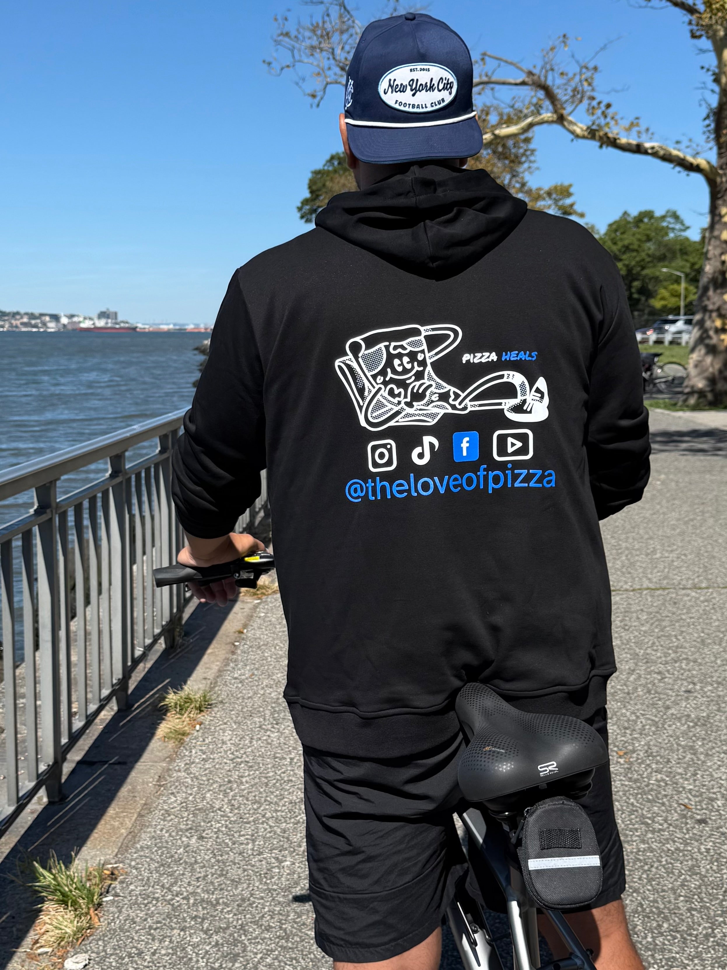 @theloveofpizza Black Hoodie “Pizza Heals” Edition