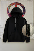 Black Hoodie with Logo on Strings